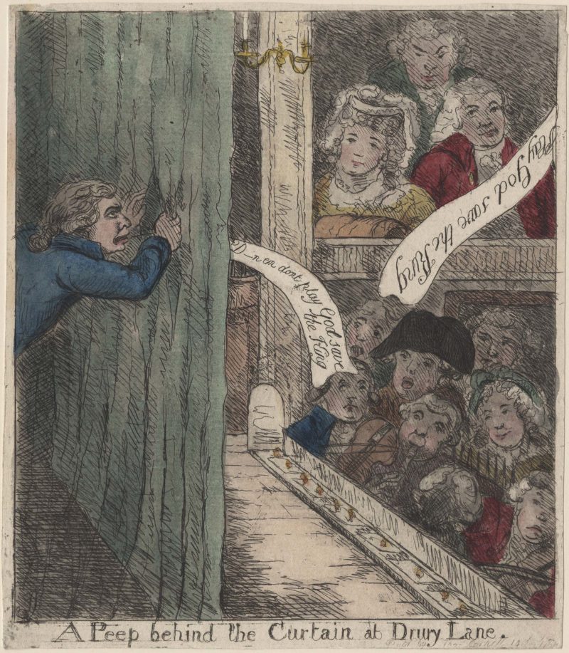 James Sayers, A Peep Behind the Curtain at Drury Lane, 1789 © Gerald Coke Handel Foundation