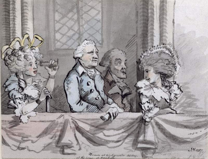 John Nixon, Caricature, Audience at Westminster Abbey, 1787 © Gerald Coke Handel Foundation