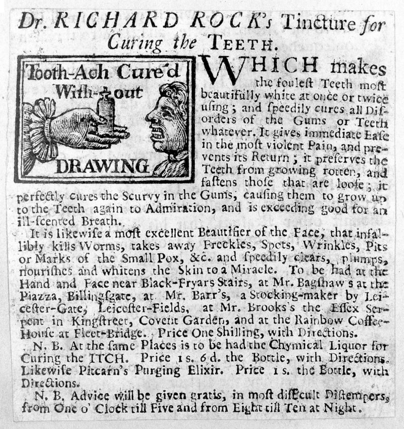 Dr Richard Rock's Tincture for curing the teeth © Wellcome Collection