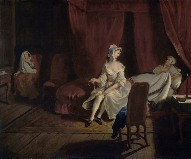Joseph Highmore, Pamela in the Bedroom with Mrs Jewkes and Mr B , 1743 to 44 © Tate, London 2015