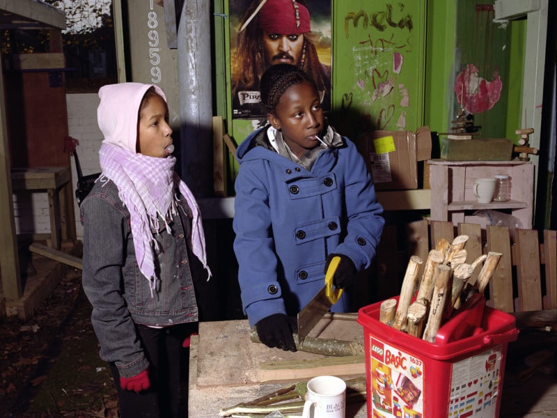 Mark Neville, 'Arts and Crafts at Somerford Grove Adventure Playground', 2011, courtesy Mark Neville and Alan Cristea Gallery