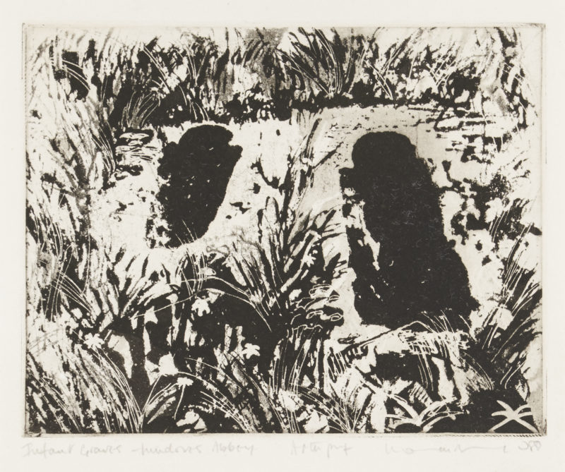 Norman Ackroyd, Infant Graves Lindores Abbey, 1989