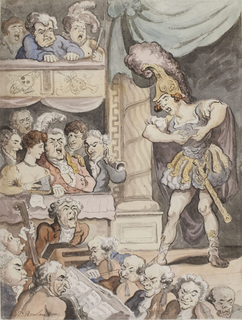 Thomas Rowlanson, John Bull at the Italian Opera, 1805 © Gerald Coke Handel Foundation