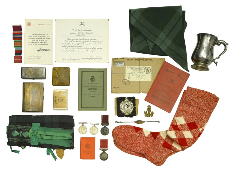 Items belonging to former pupil Thomas Coram during WWII