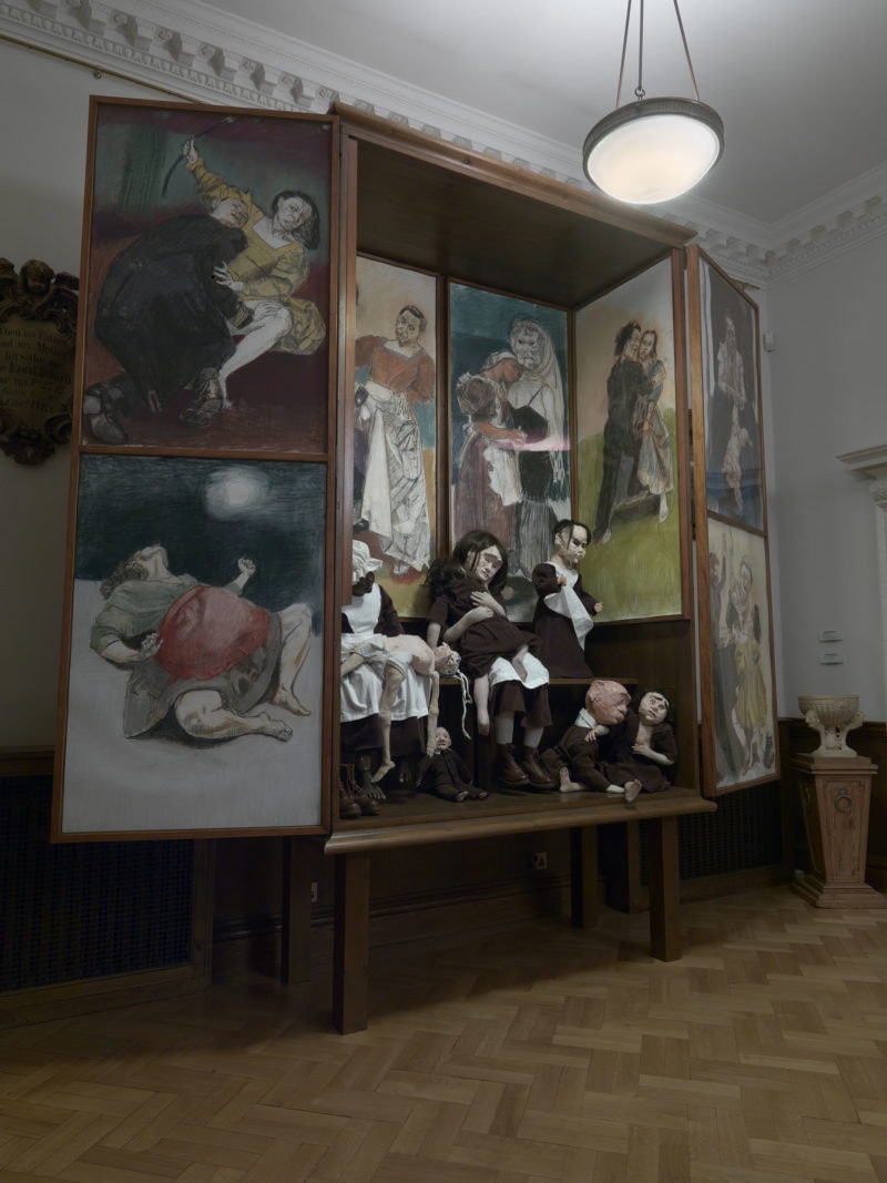 Oratorio, 2008-09, mixed media, by Paula Rego. Courtesy of Todd- White Art Photography and The Foundling Museum