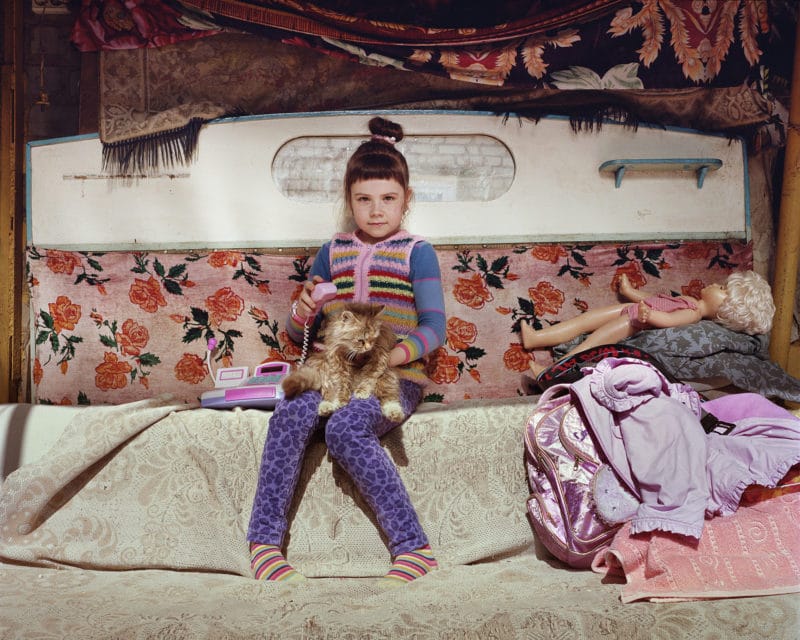 Kristina in Troyitske, Eastern Ukraine, an hour after the shelling [shown in Child’s Play exhibition at the Foundling Museum in Spring 2017].