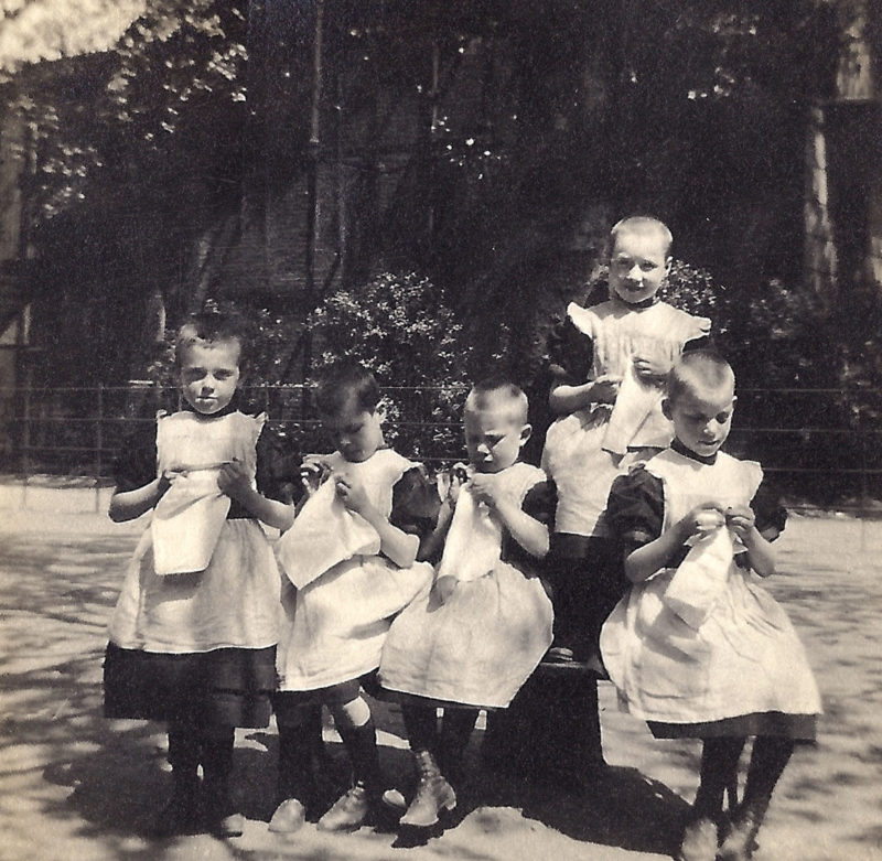 Archive photograph of girls at the Foundling Hospital, London