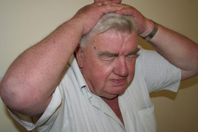 Bob recreating how the bullies made him sit