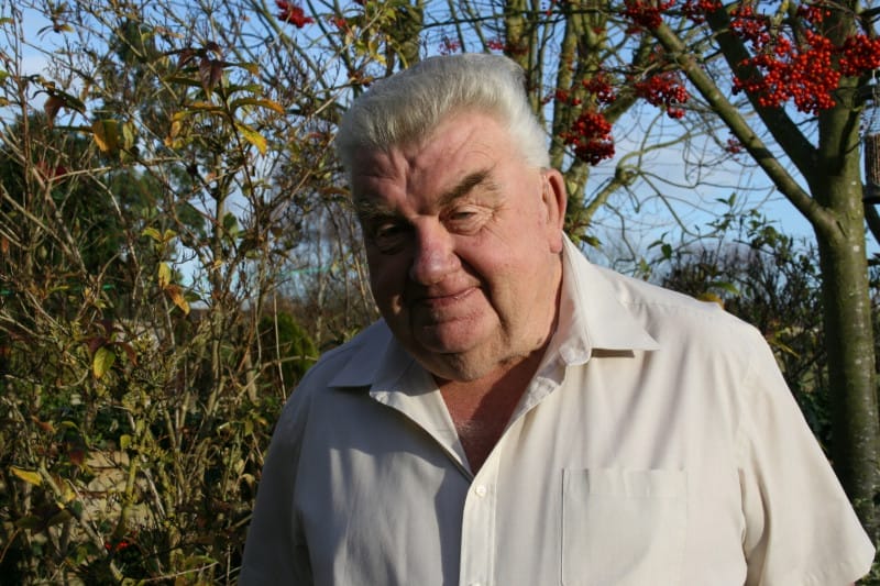 Bob Cox aged 74 in his garden