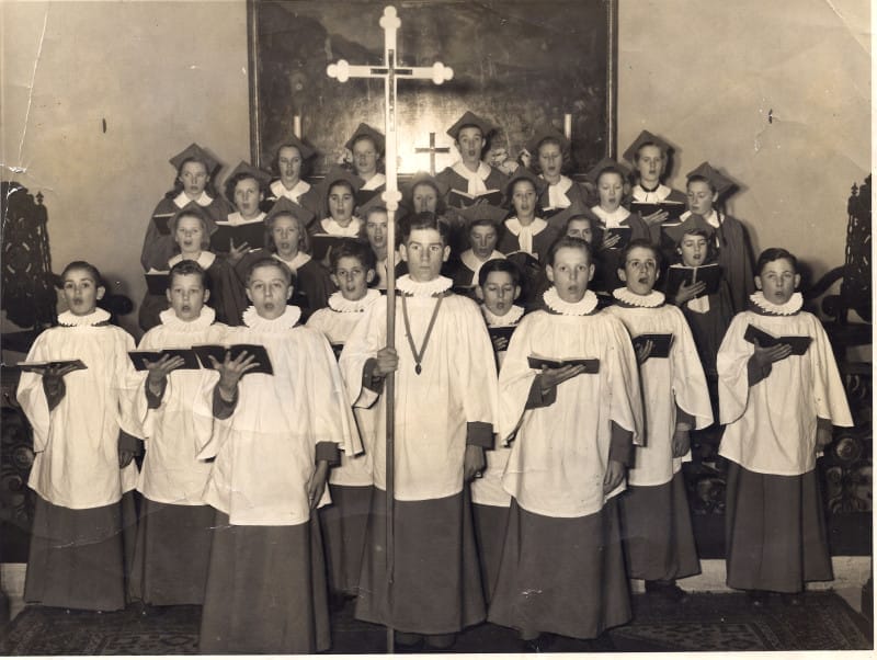 John as part of the choir at the Berkhamsted school