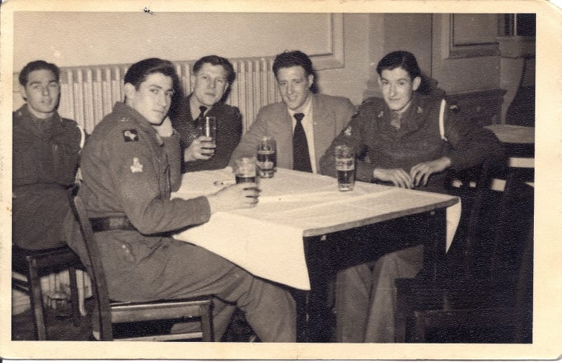 John with some army friends