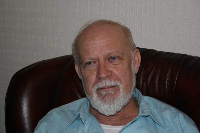 Mark Askew aged 68 in his home