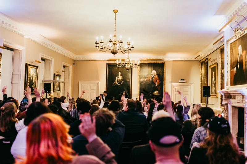 Lucy Dacus performing in the Picture Gallery. Photograph Ashley Gellman